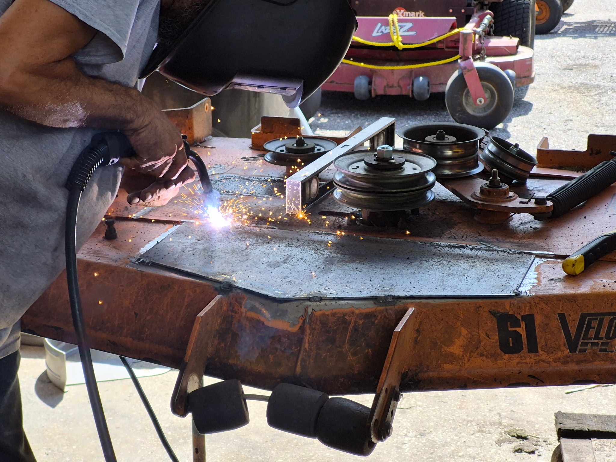 Scag mower deck MIG welding